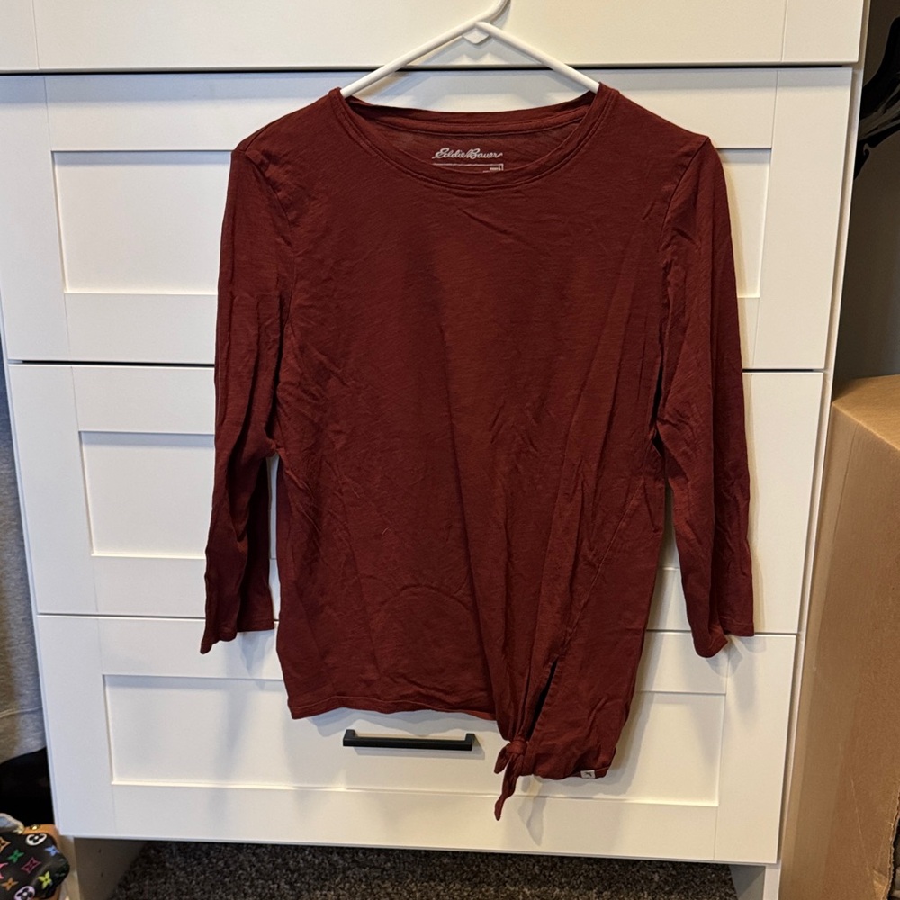 Eddie Bauer Women's Maroon Long Sleeve Top